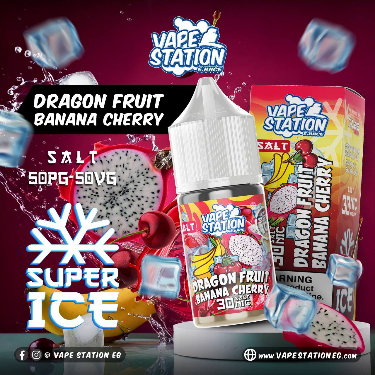 VS Dragon Fruit Banana Cherry - Super Ice Salt CircleV Store VS Dragon Fruit Banana Cherry - Super Ice Salt CircleV Store